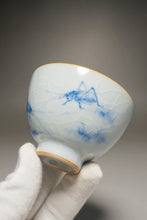 Load image into Gallery viewer, 120ml Qinghua Big Cricket Moon White Ruyao Teacup 月白汝窑蟋蟀杯
