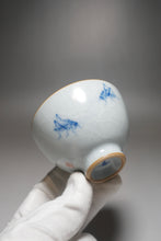 Load image into Gallery viewer, 120ml Qinghua Crickets Moon White Ruyao Teacup 月白汝窑蟋蟀杯
