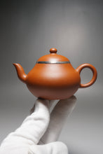 Load image into Gallery viewer, Silver Rim Zhuni Pear Yixing Teapot 朱泥包银梨形 120ml
