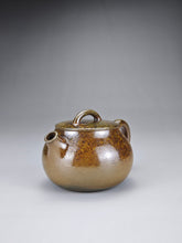 Load image into Gallery viewer, Wood Fired Bian Nixing Teapot by Li Wenxin  李文新柴烧扁坭兴壶 130ml
