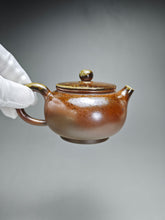 Load image into Gallery viewer, Wood Fired Bian Fanggu Nixing Teapot by Li Wenxin  李文新柴烧扁仿古 135ml
