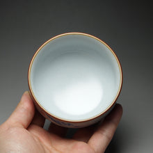 Load image into Gallery viewer, 140ml Qinghua Fisherman Moon White Ruyao Teacup 汝窑月白青花品茗杯
