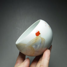 Load image into Gallery viewer, Gliding Fish Falangcai Porcelain Bowl Teacup 珐琅彩飞鱼自乐杯 140ml
