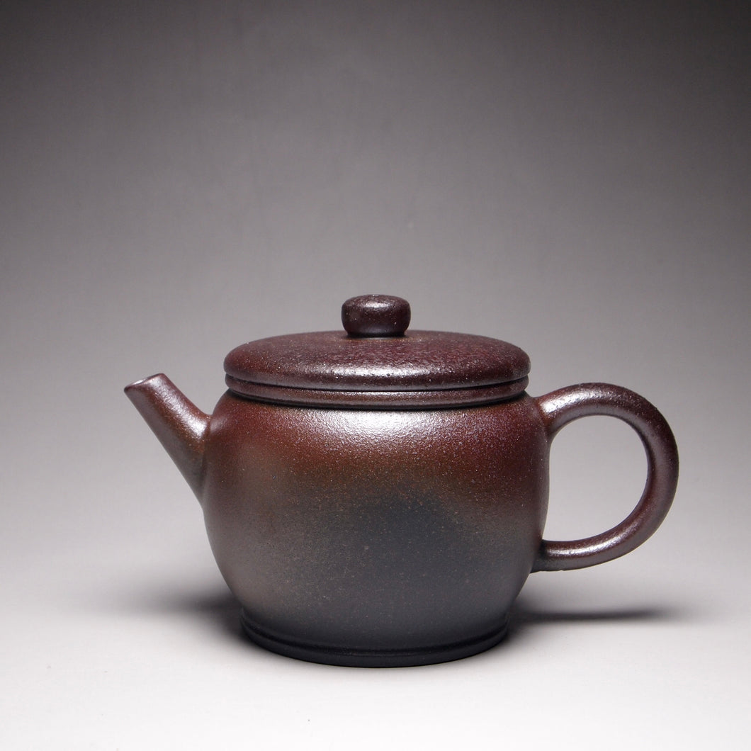 Wood Fired Lao Zini Drum Shape Yixing Teapot 柴烧老紫泥鼓形 140ml