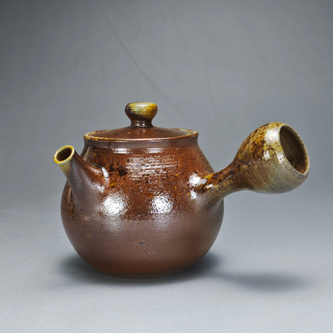 Wood Fired Side Handle Nixing Teapot by Li Wenxin 李文新柴烧坭兴侧把壶 140ml