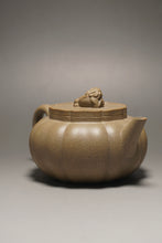 Load image into Gallery viewer, Fully Handmade Jiangpo-Qingni Jingwen Lion Head Yixing Teapot by Feng Tao 全手工冯涛降坡青泥筋纹狮球 140ml
