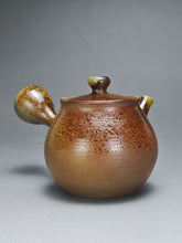 Load image into Gallery viewer, Wood Fired Side Handle Nixing Teapot by Li Wenxin 李文新柴烧坭兴侧把壶 140ml
