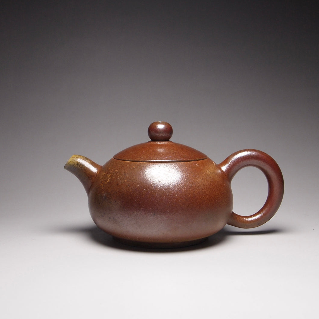Wood Fired Bian Xishi Nixing Teapot by Li Wenxin 柴烧坭兴扁西施壶 145ml