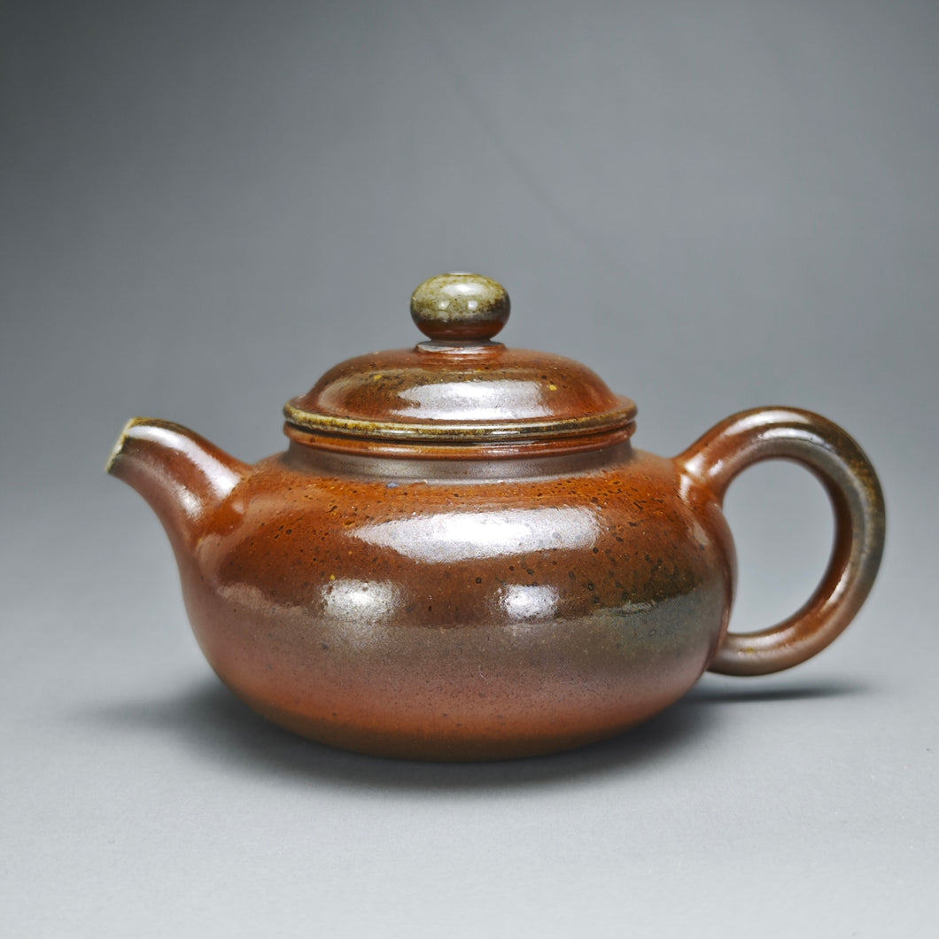 Wood Fired Fanggu Nixing Teapot by Li Wenxin  李文新柴烧坭兴仿古 145ml