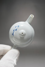 Load image into Gallery viewer, Qinghua Bird and Fish Jingdezhen Porcelain Tall Teapot 青花手绘高士壶 150ml
