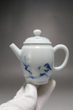 Load image into Gallery viewer, Qinghua Bird and Fish Jingdezhen Porcelain Tall Teapot 青花手绘高士壶 150ml
