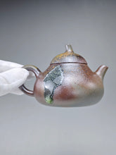 Load image into Gallery viewer, Wood Fired Lao Zini Mellon Yixing Teapot with Ash Glaze Tear 柴烧老紫泥匏瓜 150ml
