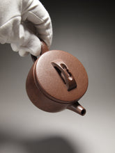Load image into Gallery viewer, Fully Handmade Lao Duanni Hanwa Yixing Teapot with Fish Carving by Wang Kaili 全手工王凯丽制老段泥鱼乐汉瓦 150ml
