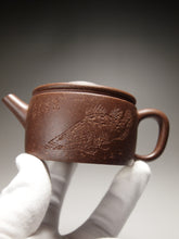 Load image into Gallery viewer, Fully Handmade Lao Duanni Hanwa Yixing Teapot with Fish Carving by Wang Kaili 全手工王凯丽制老段泥鱼乐汉瓦 150ml
