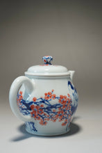 Load image into Gallery viewer, Qinghua Blossoms and Cranes Jingdezhen Fine Porcelain Teapot by Master KuangShi 150ml
