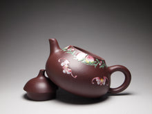 Load image into Gallery viewer, Lao Zini Mellon Yixing Teapot with Diancai Painting 点彩老紫泥匏瓜 150ml
