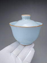 Load image into Gallery viewer, Azure Ruyao Yuanbao Gaiwan 汝窑天青元宝盖碗
