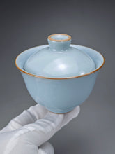 Load image into Gallery viewer, Azure Ruyao Yuanbao Gaiwan 汝窑天青元宝盖碗
