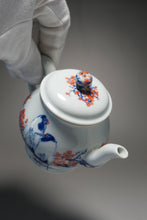 Load image into Gallery viewer, Qinghua Blossoms and Cranes Jingdezhen Fine Porcelain Teapot by Master KuangShi 150ml
