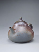 Load image into Gallery viewer, Wood Fired Lao Zini Mellon Yixing Teapot with Ash Glaze Tear 柴烧老紫泥匏瓜 150ml
