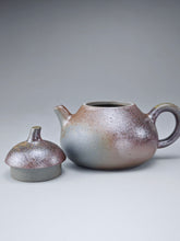 Load image into Gallery viewer, Wood Fired Lao Zini Mellon Yixing Teapot with Ash Glaze Tear 柴烧老紫泥匏瓜 150ml
