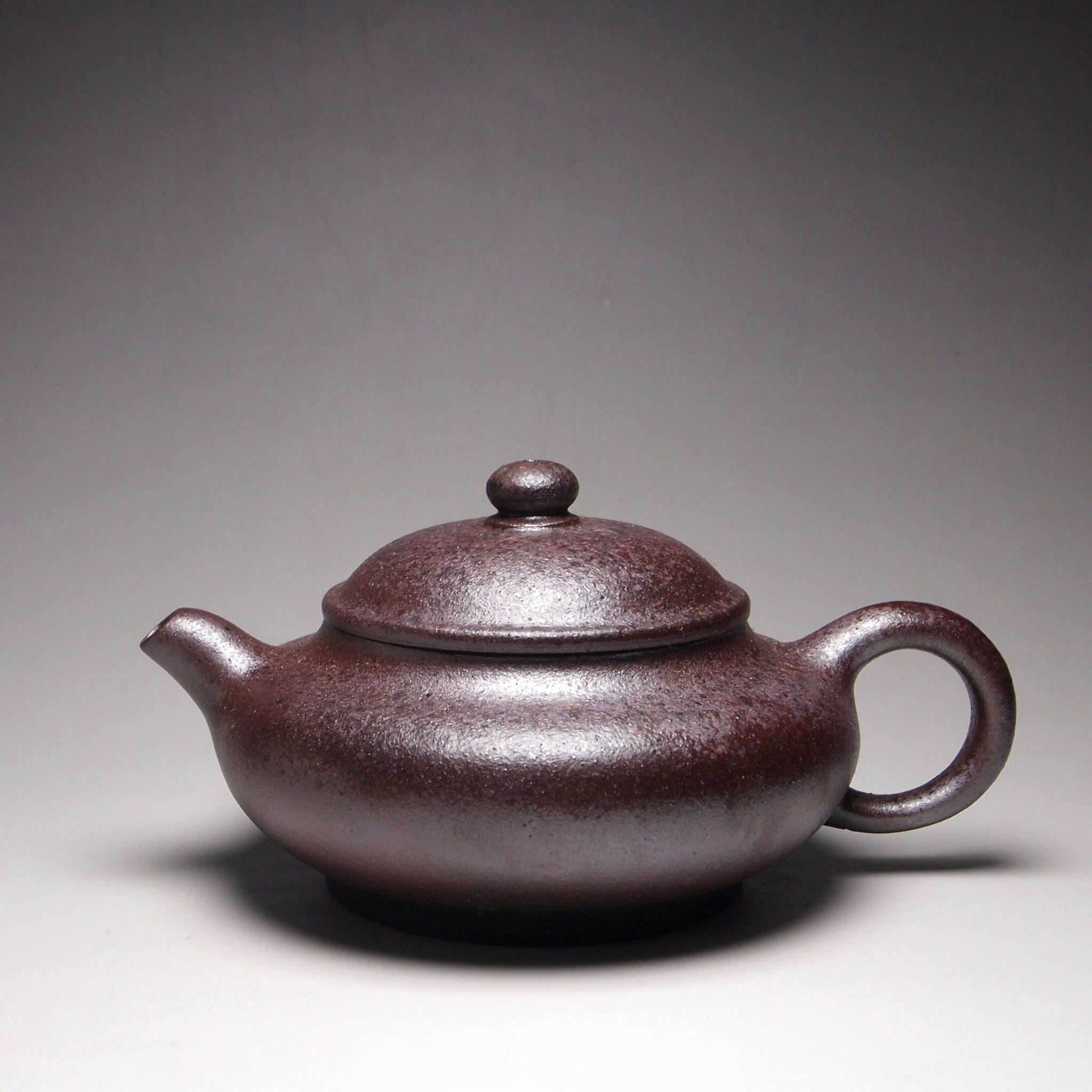 Wood Fired Lao Zini Short Panhu Yixing Teapot 柴烧老紫泥矮潘壶