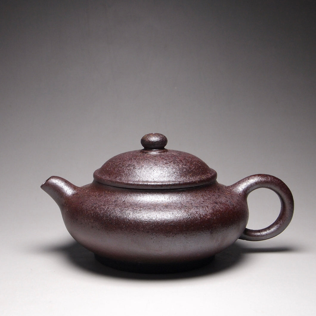 Wood Fired Lao Zini Short Panhu Yixing Teapot 柴烧老紫泥矮潘壶 155ml