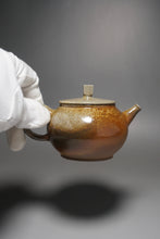 Load image into Gallery viewer, Wood Fired Square Knob Nixing Teapot by Li Wenxin  李文新柴烧坭兴壶 160ml
