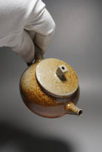 Load image into Gallery viewer, Wood Fired Square Knob Nixing Teapot by Li Wenxin  李文新柴烧坭兴壶 160ml
