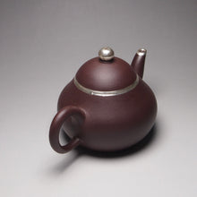 Load image into Gallery viewer, PRE-ORDER: Lao Zini Pear Yixing Teapot with Pure Silver 包银老紫泥梨型 160ml
