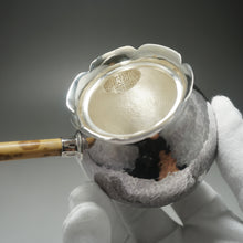 Load image into Gallery viewer, 999 Pure Silver Handmade Side Handle Teapot with Baroque Pearls 全手工长柄侧把银壶 170ml
