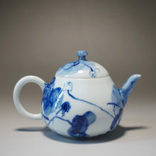 Load image into Gallery viewer, Qinghua Lotus and Fish Jingdezhen Fine Porcelain Teapot by Master KuangShi 青花手绘匡石作梨形壶 180ml
