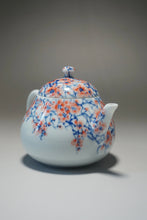 Load image into Gallery viewer, Qinghua Blossoms Jingdezhen Fine Porcelain Teapot by Master KuangShi 青花手绘匡石作梨形壶 180ml

