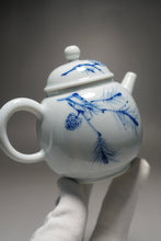 Load image into Gallery viewer, Qinghua Pine Tree Jingdezhen Porcelain Teapot 青花壶松树茶壶 185ml
