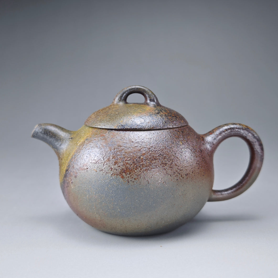 Wood Fired Lao Zini Mellon Yixing Teapot 柴烧老紫泥匏瓜 205m