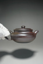 Load image into Gallery viewer, Wood Fired Lao Zini Bianfu Yixing Teapot 柴烧老紫泥扁腹 210ml

