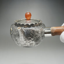 Load image into Gallery viewer, 999 Pure Silver Handmade Side Handle Teapot 全手工刹寂风侧把银壶 220ml
