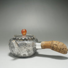 Load image into Gallery viewer, 999 Pure Silver Handmade Side Handle Teapot 全手工刹寂风侧把银壶 220ml
