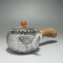 Load image into Gallery viewer, 999 Pure Silver Handmade Side Handle Teapot 全手工刹寂风侧把银壶 220ml
