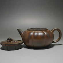 Load image into Gallery viewer, Fully Handmade Wood Fired Jiangpo-Qingni Jingwen Xiushi Yixing Teapot by Tang Mengfei 全手工汤梦飞柴烧青降坡泥筋纹器绣狮 250ml
