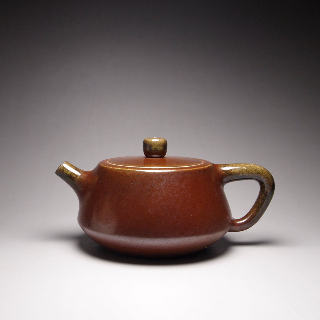 Wood Fired Pinggai Shipiao Nixing Teapot by Li Wenxin 柴烧坭兴石瓢 280ml