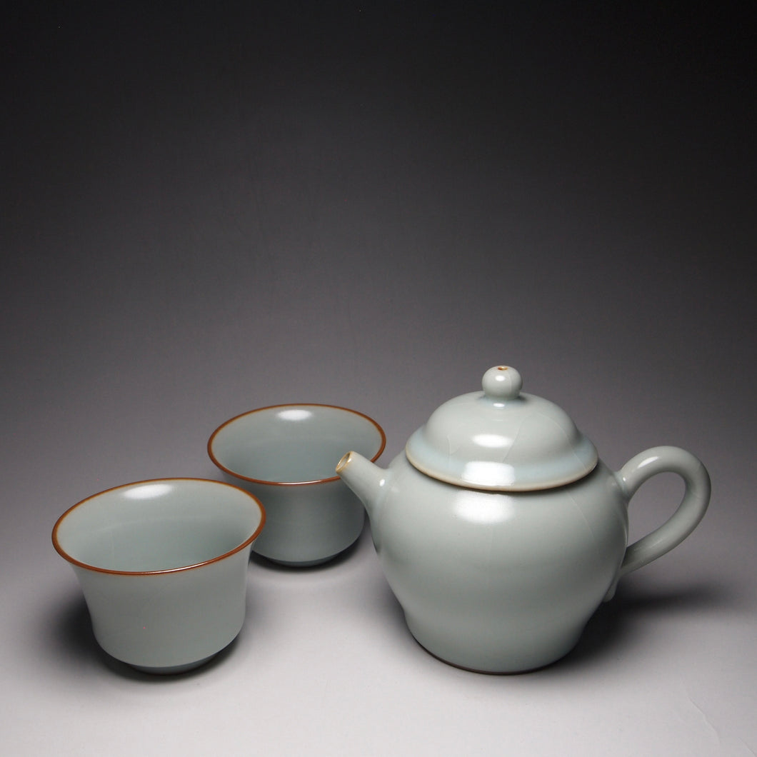 Ruyao Tall Teapot and Teacups Tea Set 汝窑一壶两杯套装