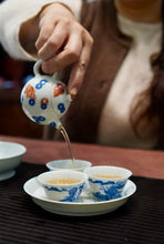 Load image into Gallery viewer, Qinghua Fish and Coins Jingdezhen Fine Porcelain Teapot 青花有余龙蛋壶 100ml
