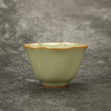 Load image into Gallery viewer, 50ml Jade Series Ruyao Six Lobe Teacup 汝窑青玉釉六瓣花杯
