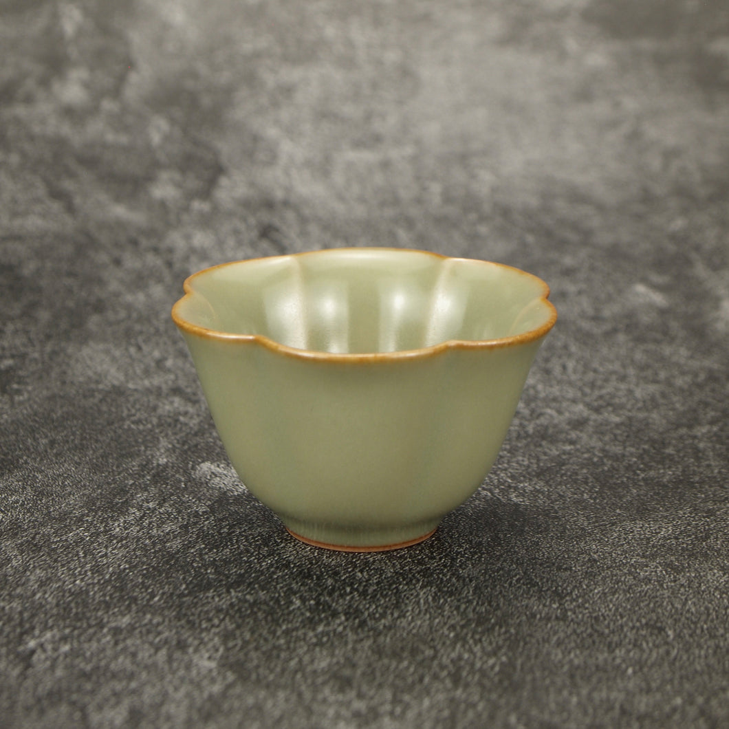 50ml Jade Series Ruyao Six Lobe Teacup 汝窑青玉釉六瓣花杯