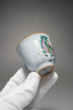 Load image into Gallery viewer, Fencai Hand Painted Kirin Moon White Ruyao Teacup 粉彩麒麟杯 55ml
