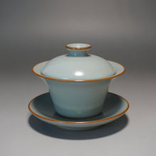 Load image into Gallery viewer, Azure Ruyao Sancai Gaiwan 天青汝窑三才盖碗
