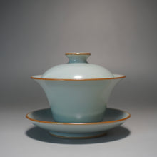 Load image into Gallery viewer, Azure Ruyao Sancai Gaiwan 天青汝窑三才盖碗
