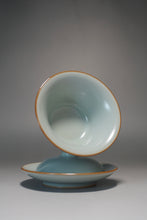 Load image into Gallery viewer, Azure Ruyao Sancai Gaiwan 天青汝窑三才盖碗
