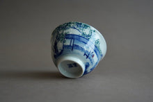 Load image into Gallery viewer, 110ml Qinghua Fanggu Jingdezhen Porcelain Teacup by KuangShi 艺品青花小碗杯
